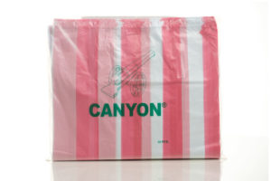 Red Stripe Plastic Bag Canyon